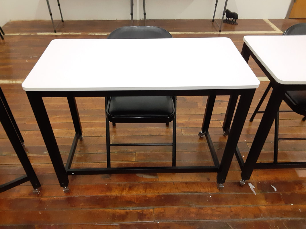 New desk for the studio art classroom at Catherine Carter Art School in New Bedford.