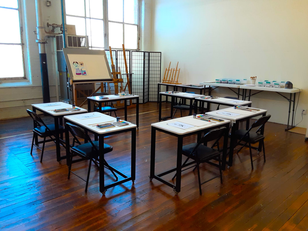 Teen Art Classroom at Catherine Carter Art School in New Bedford, MA
